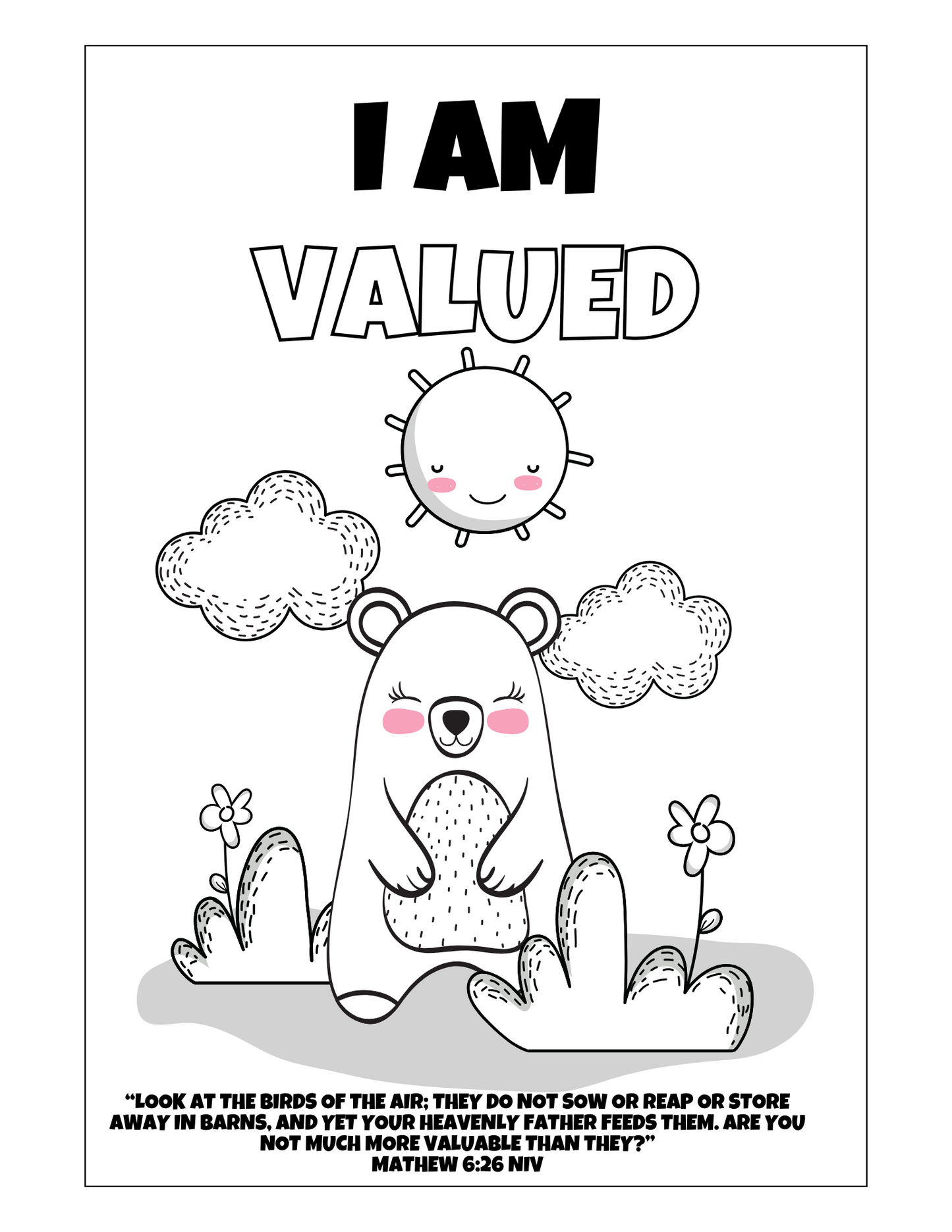 Christian Affirmations Coloring Pages for Kids: 38 Adorable, Inspirational Illustrations with Inspiring Bible Verses